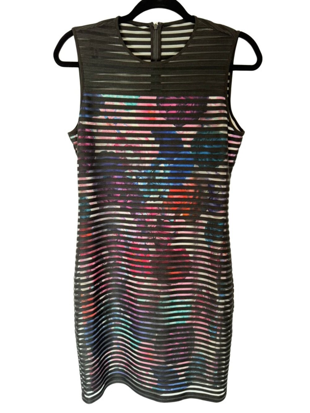 NWT Catherine Malandrino Linear Garden Floral Sheath Dress Size 6